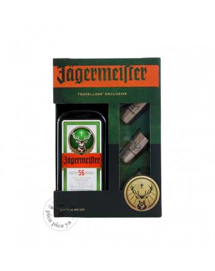 Jagermeister con 2 vasos (1.75L)