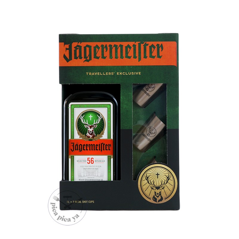 Jägermeister 70cl Coffret 4 verres shooters - La cave Cdiscount