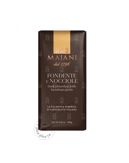 Chocolat noir extra fin avec lamelles de noisette Majani