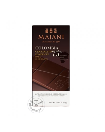 Chocolat noir extra fin Colombie 75% Majani