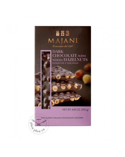 Extra dark chocolate with whole hazelnuts Majani